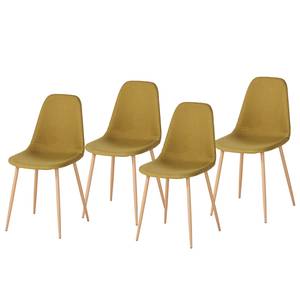 Gestoffeerde stoel Iskmo III (2-delige set) - geweven stof - Kerriegeel - 4-delige set