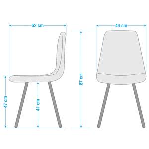 Gestoffeerde stoel Iskmo III (2-delige set) - geweven stof - Kerriegeel - 4-delige set
