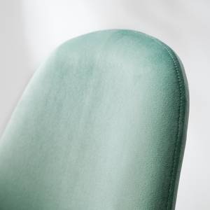 Chaise Yoyce II Velours / Métal - Doré - Velours Tiru: Vert menthe - Lot de 4