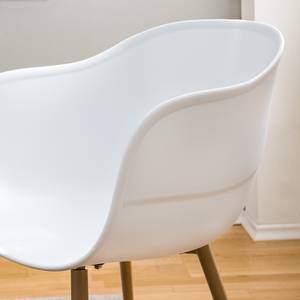 Chaise à accoudoirs Odon Matière plastique / Métal - Imitation chêne - Blanc - Lot de 2