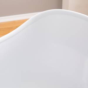 Chaise à accoudoirs Odon Matière plastique / Métal - Imitation chêne - Blanc - Lot de 2