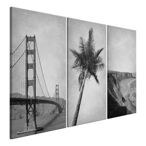 Tableau déco California Collection Bois manufacturé et toile - Noir / Blanc