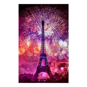 Quadro Happy New Year! Materiali a base di legno e lino - Multicolore