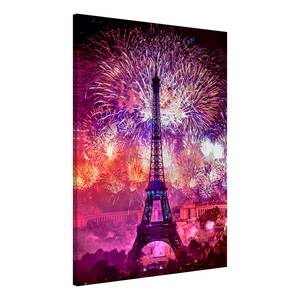 Quadro Happy New Year! Materiali a base di legno e lino - Multicolore