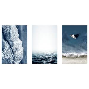 Wandbild Seascape Collection Holzwerkstoff & Leinen - Blau