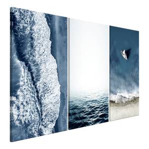 Wandbild Seascape Collection Holzwerkstoff & Leinen - Blau