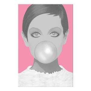 Wandbild Bubble Gum Holzwerkstoff & Leinen - Mehrfarbig