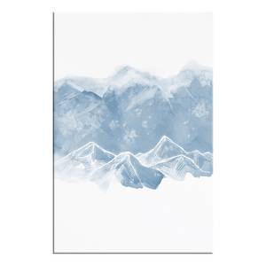 Wandbild Ice Land Holzwerkstoff & Leinen - Weiß / Blau