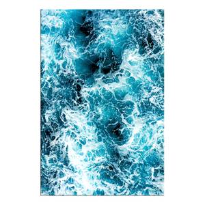 Wandbild Sea Currents Holzwerkstoff & Leinen - Blau