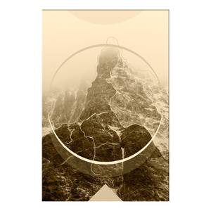 Quadro Power of the Mountains Materiali a base legno e lino - Grigio