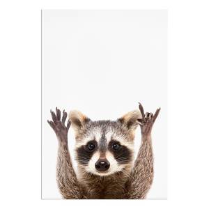 Wandbild Raccoon Holzwerkstoff & Leinen - Mehrfarbig