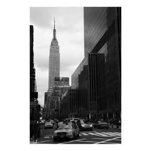 Wandbild Street in New York Holzwerkstoff & Leinen - Schwarz-Weiß