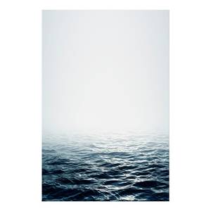 Afbeelding Ocean Water verwerkt hout & linnen - grijs/blauw