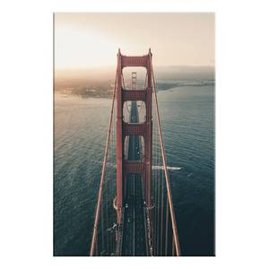 Afbeelding Golden Gate Bridge verwerkt hout & linnen - meerdere kleuren