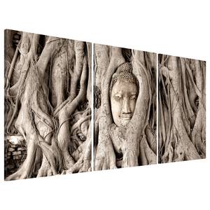 Afbeelding Meditations Tree verwerkt hout & linnen - bruin - 120 x 60 cm