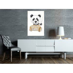 Quadro Panda Materiali a base di legno e lino - Multicolore - 60 x 90 cm