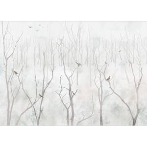 Fotobehang Winter Forest vlies - zwart/wit - 200 x 140 cm