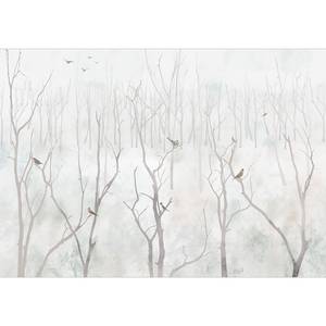 Papier peint Winter Forest Intissé - Noir / Blanc - 400 x 280 cm