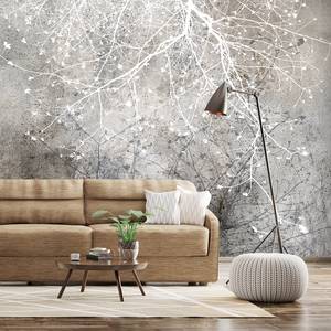 Fotobehang Clear Branching vlies - zwart/wit - 150 x 105 cm