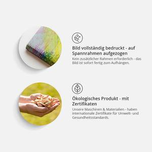 Wandbild Midass Touch (3-teilig) Holzwerkstoff & Leinen - Schwarz / Gold