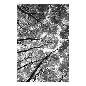 Wandbild High Trees Holzwerkstoff & Leinen - Schwarz-Weiß