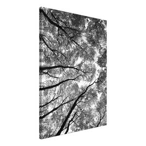 Afbeelding High Trees verwerkt hout & linnen - zwart-wit