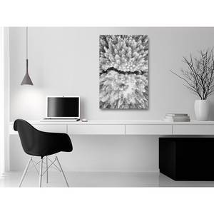 Wandbild Cold Stream Holzwerkstoff & Leinen - Schwarz-Weiß