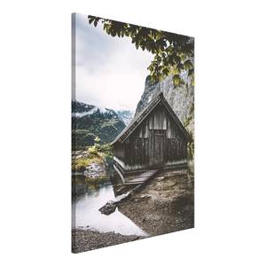 Quadro House in the Mountains Materiali a base di legno e lino - Multicolore