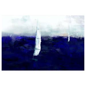 Afbeelding Maritime Memory verwerkt hout & linnen - blauw/wit - 60 x 40 cm