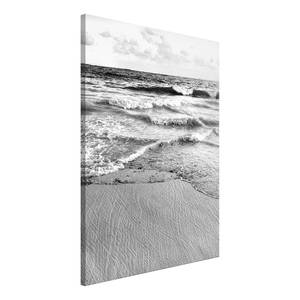 Tableau déco Gentle Waves Bois manufacturé et toile - Noir / Blanc