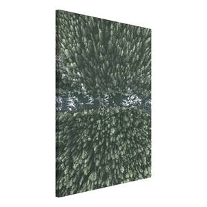 Quadro Forest River Materiali a base legno e lino - Verde