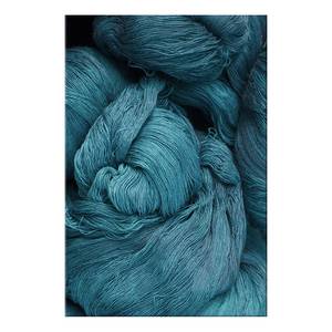 Afbeelding Melancholic Wool verwerkt hout & linnen - turquoise
