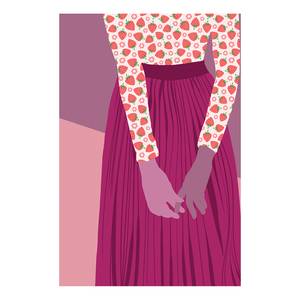 Quadro Strawberry Lady Materiali a base legno e lino - Rosa