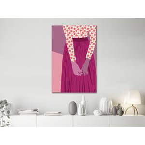 Quadro Strawberry Lady Materiali a base legno e lino - Rosa