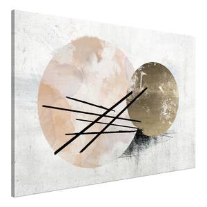 Wandbild Spherical Composition Holzwerkstoff & Leinen - Grau / Beige - 60 x 40 cm