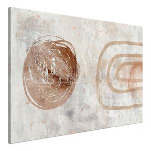 Afbeelding Pastel Sun verwerkt hout & linnen - grijs/beige - 90 x 60 cm
