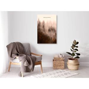 Wandbild Keep Growing Holzwerkstoff & Leinen - Braun