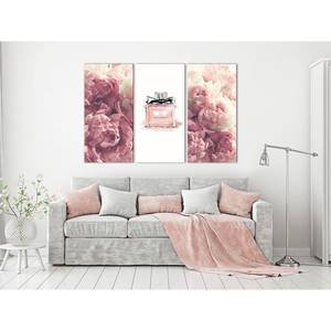 Wandbild Scent of a Woman (3-teilig) Holzwerkstoff & Leinen - Pink