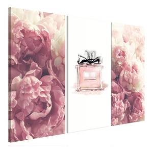 Wandbild Scent of a Woman (3-teilig) Holzwerkstoff & Leinen - Pink