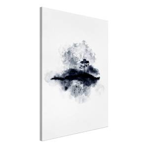 Wandbild Lone Tree Holzwerkstoff & Leinen - Schwarz-Weiß