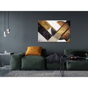 Wandbild New Road Holzwerkstoff & Leinen - Mehrfarbig - 120 x 80 cm