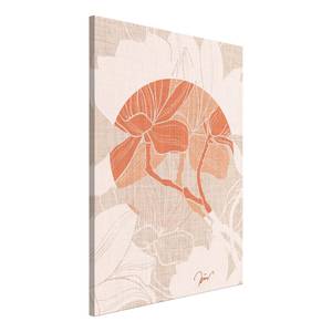 Wandbild Stylish Magnolia Holzwerkstoff & Leinen - Mehrfarbig
