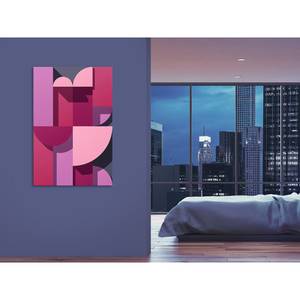 Wandbild Abstract Home Holzwerkstoff & Leinen - Rosa