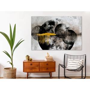 Wandbild Noble Moon Holzwerkstoff & Leinen - Mehrfarbig - 120 x 80 cm