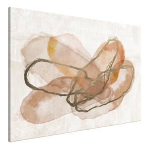 Wandbild Delicate Composition Holzwerkstoff & Leinen - Grau / Beige - 90 x 60 cm