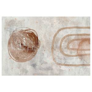 Wandbild Pastel Sun Holzwerkstoff & Leinen - Grau / Beige - 120 x 80 cm