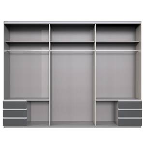 Armoire à portes coulissantes Emden2 E62638 - Blanc / Imitation béton - Largeur : 270 cm
