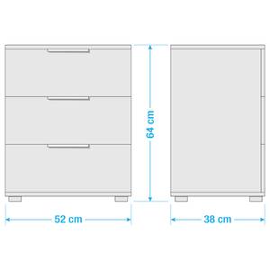 Table de chevet Gibraltar K61718 - Imitation chêne Artisan / Blanc - 3 - Lot de 2