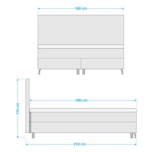 Boxspringbett Halmstad 160 x 200cm - Kaltschaumtopper