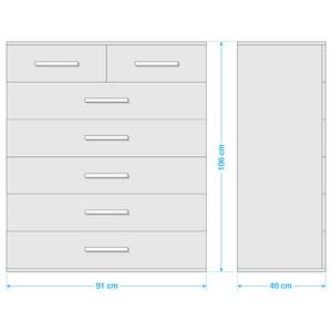 Kommode Duo2 II Grau - Holzwerkstoff - 91 x 106 x 40 cm